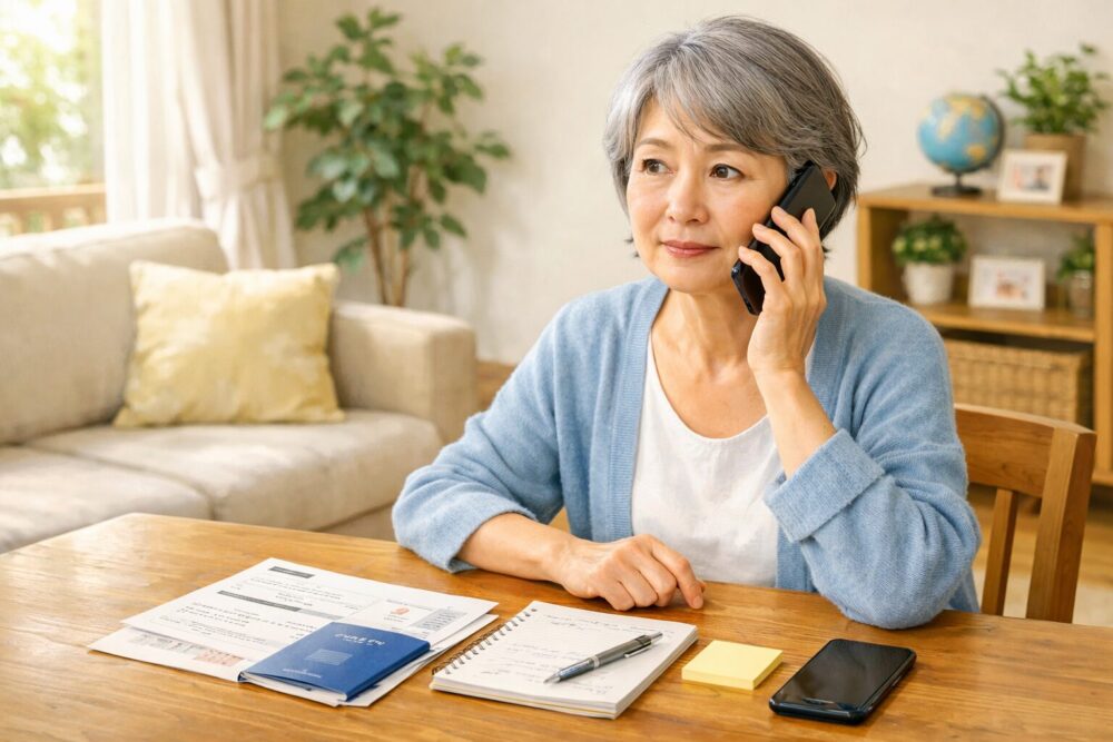 電話するシニア