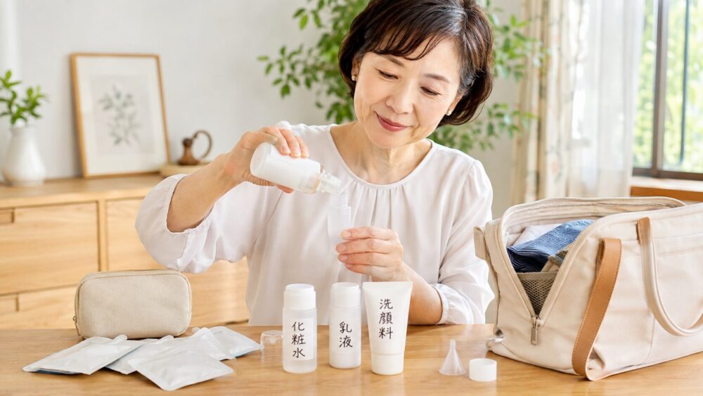 化粧水や乳液を小分けする方法