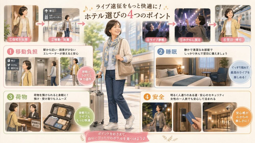 ライブ遠征ホテル選びポイント